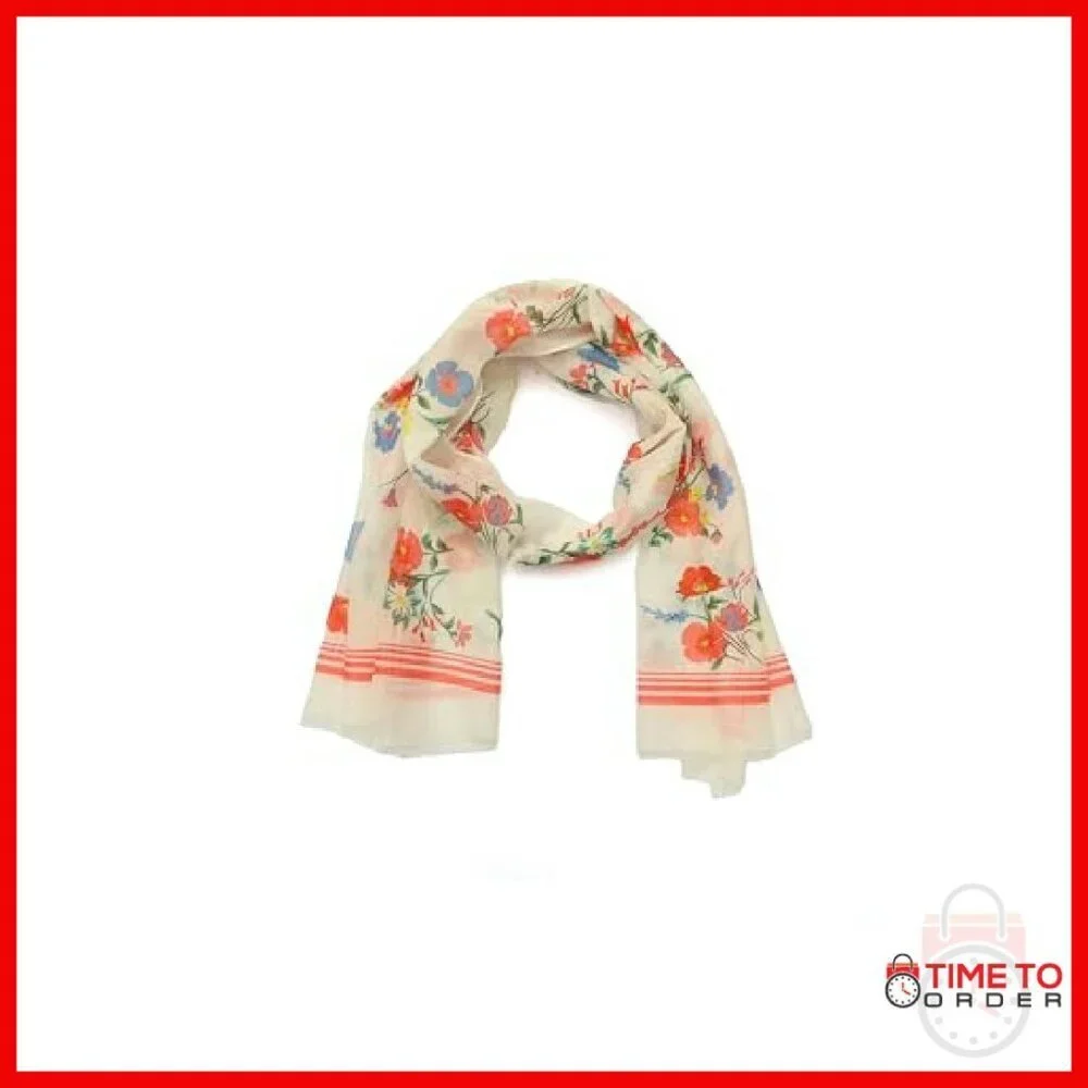 Oblong Scarf, 77% Cotton 23% Silk, Lightweight Fashion Accessory